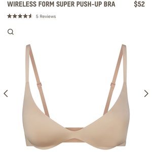 NWT SKIMS WIRELESS FORM SUPER PUSH-UP BRA | SAND size 30D
